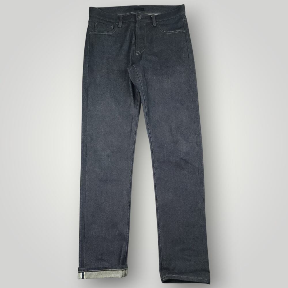 Uniqlo Jeans Mens 30x32 Kaihara Japanese Selvedge Denim Slim Straight Dark Wash